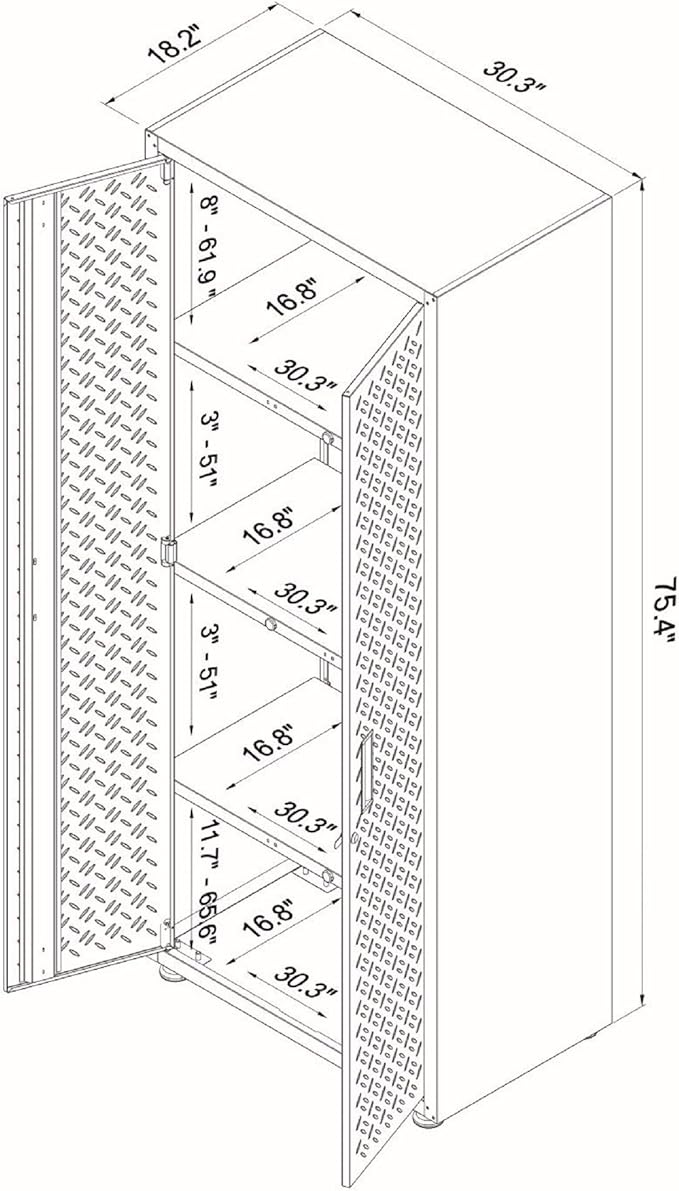 Manhattan Comfort Fortress Standing Cabinet Storage