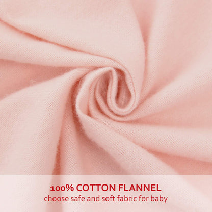 Pack n Play Sheets Girl, 100% Cotton Flannel, Fitted Portable Mini Crib Sheet for Girls Boys, Ultra Soft Breathable Convertible Playard Mattress Cover, Playard Playpen Sheet, Pink