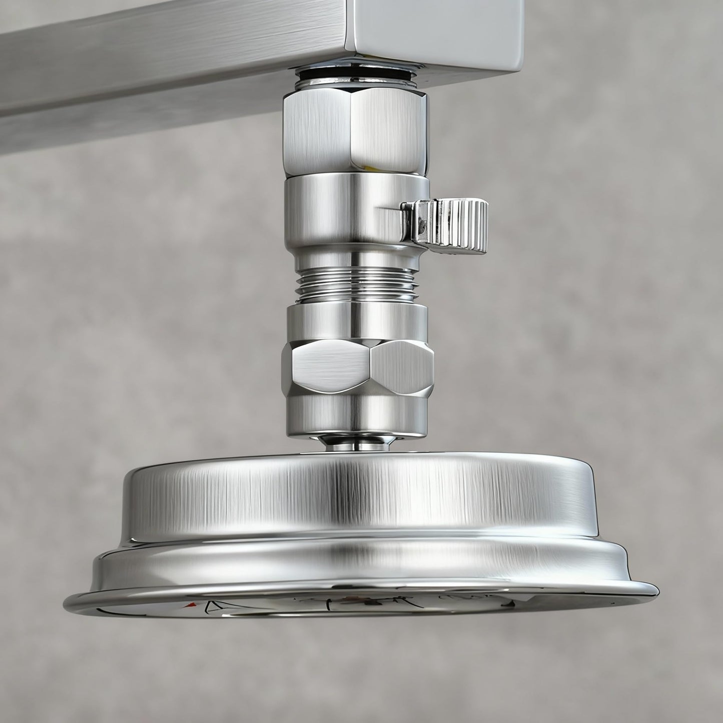 Shower Valve Water Flow Restrictor - Control Water Flow G1/2 IPS Brass Matel Shower Shut Off Valve, Shower Pressure Regulator for Toilet Handheld Shower or Bidet Sprayer, Brushed Nickel