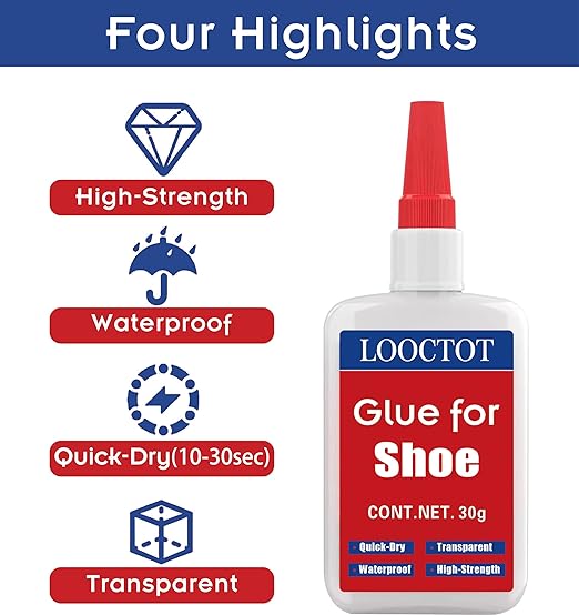 LOOCTOT 30g Shoe Glue, Boot Glue, Super Instant Glue