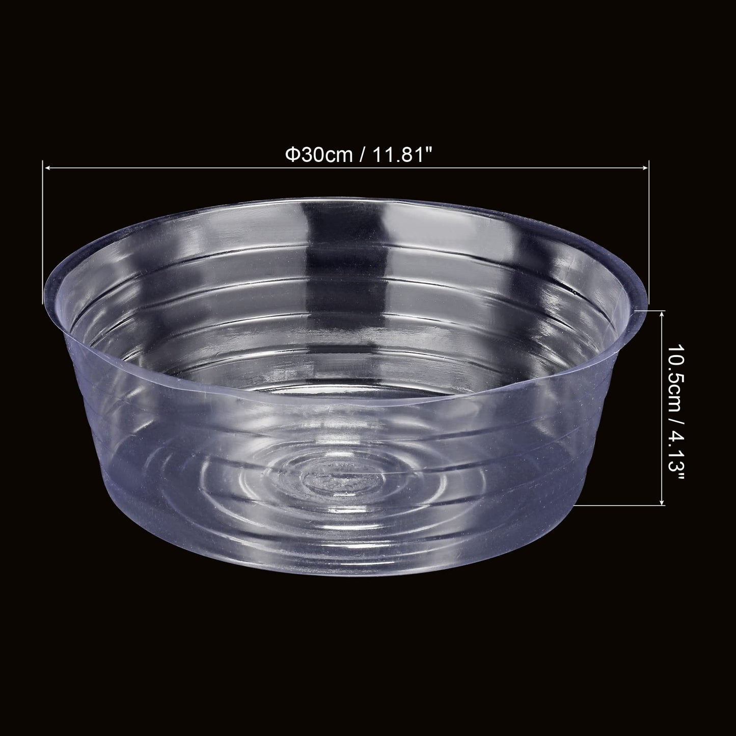 MECCANIXITY Plant Pot Saucer 12 Inch Plastic Round Flower Drip Tray for Indoor Outdoor, Clear Pack of 10