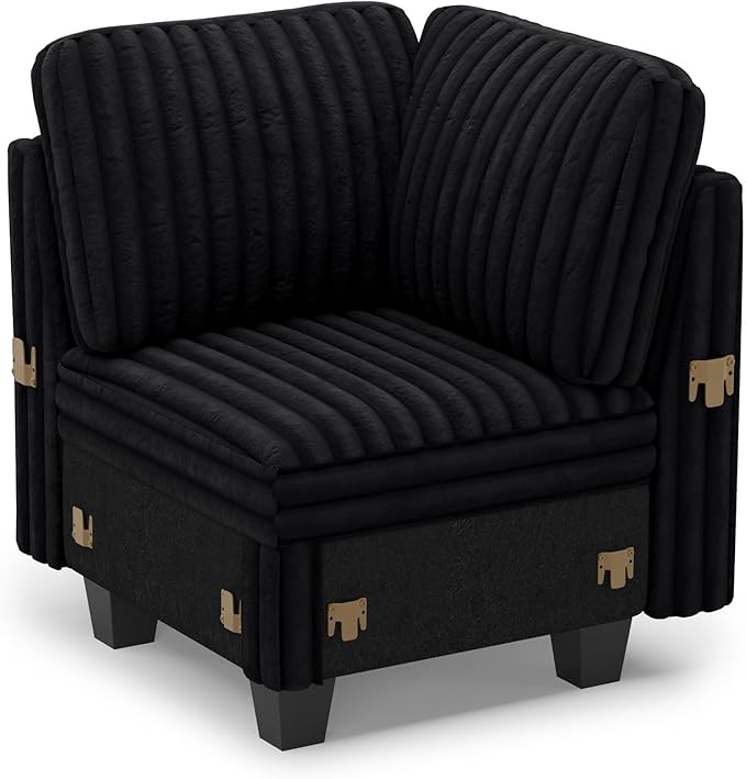 Belffin Corduroy Corner Seat for Modular Sofa Sectional Couches for Living Room