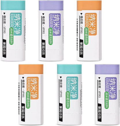 Pencil Erasers, Rubber Erasers, Erasers for Pencils, Erasers for School, Bright Colors, Pack of 6
