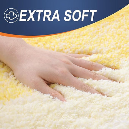OLANLY Bathroom Runner Rugs Mat 47x20, Extra Soft Absorbent Microfiber Bath Rugs, Rubber Backing, Quick Dry, Washable Long Bath Mats for Bathroom Floor, Tub and Shower, Home Decor Accessories, Yellow