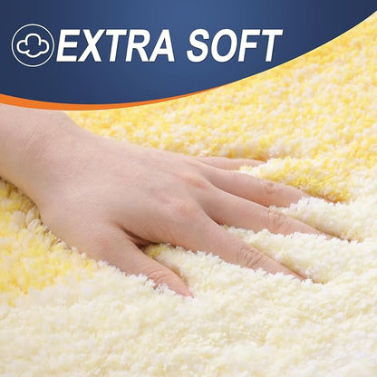 OLANLY Large Bathroom Rugs Mat 44x32, Extra Soft Absorbent Microfiber Bath Rugs, Rubber Backing, Quick Dry, Machine Washable Bath Mat for Bathroom Floor, Tub and Shower, Home Decor Accessories, Yellow