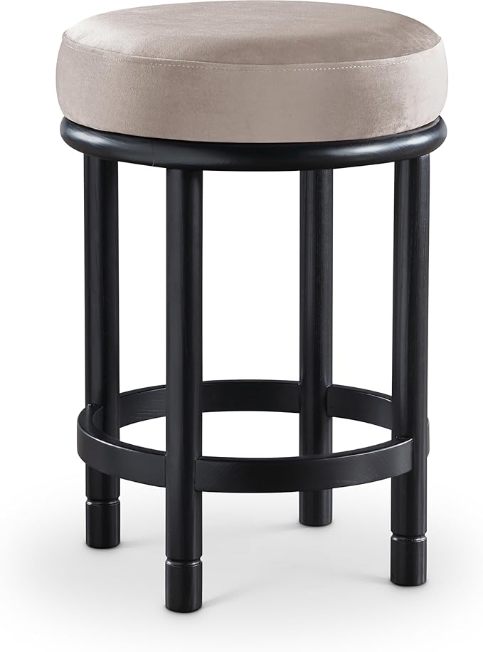 Meridian Furniture 977Taupe-C Monette Collection Art Deco Counter Stool