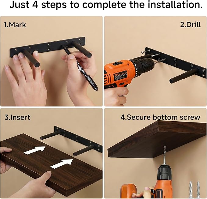 31.5in Floating Shelves for Wall, Wall Mounted Shelves for Decor Storage Set of