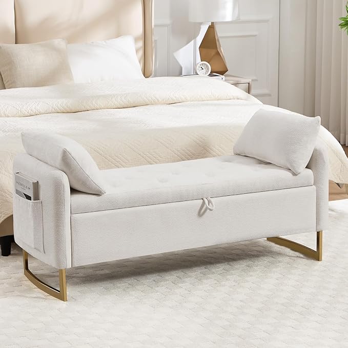 48" End of Bed Bench, Modern Storage Benches