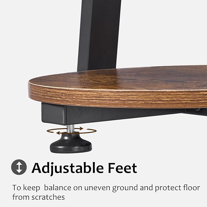 BEWISHOME Round End Table with Charging Station, Side Table Accent Nightstand