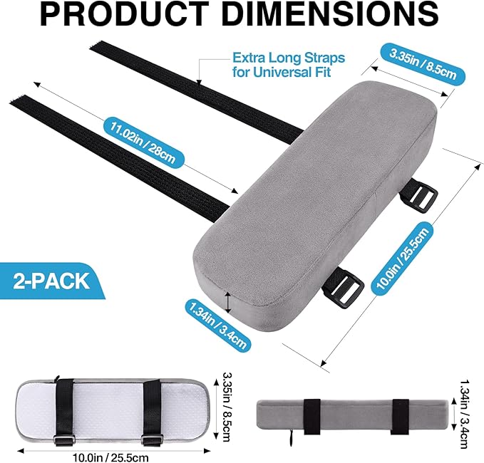 Smiry Ergonomic Office Chair Armrest Pads, Memory Foam Arm Rest Covers