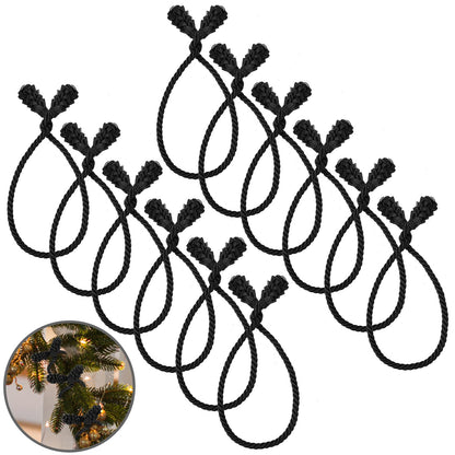 Shappy 12 Pieces Christmas in July Garland Ties for Banister Christmas Decorative Reusable Flexible Twist Ties for Garland Staircase Summer Home Decoration Holiday Craft Wrapping (Black)