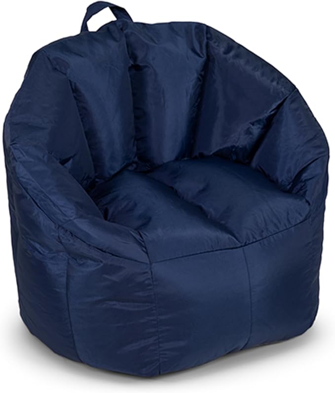 Big Joe Milano Bean Bag Chair for Kids, Durable Easy-Clean Navy Smartmax