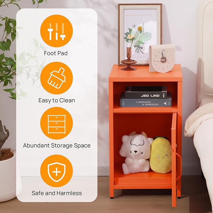 ALBAD Compact Metal Nightstand