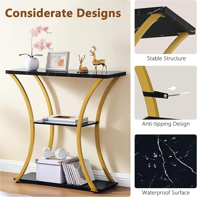 Hoctieon 3 Tier Console Table