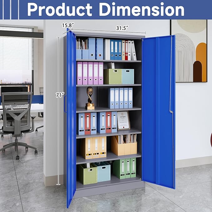 Metal Garage Storage Cabinet, Lockable Metal Cabinet