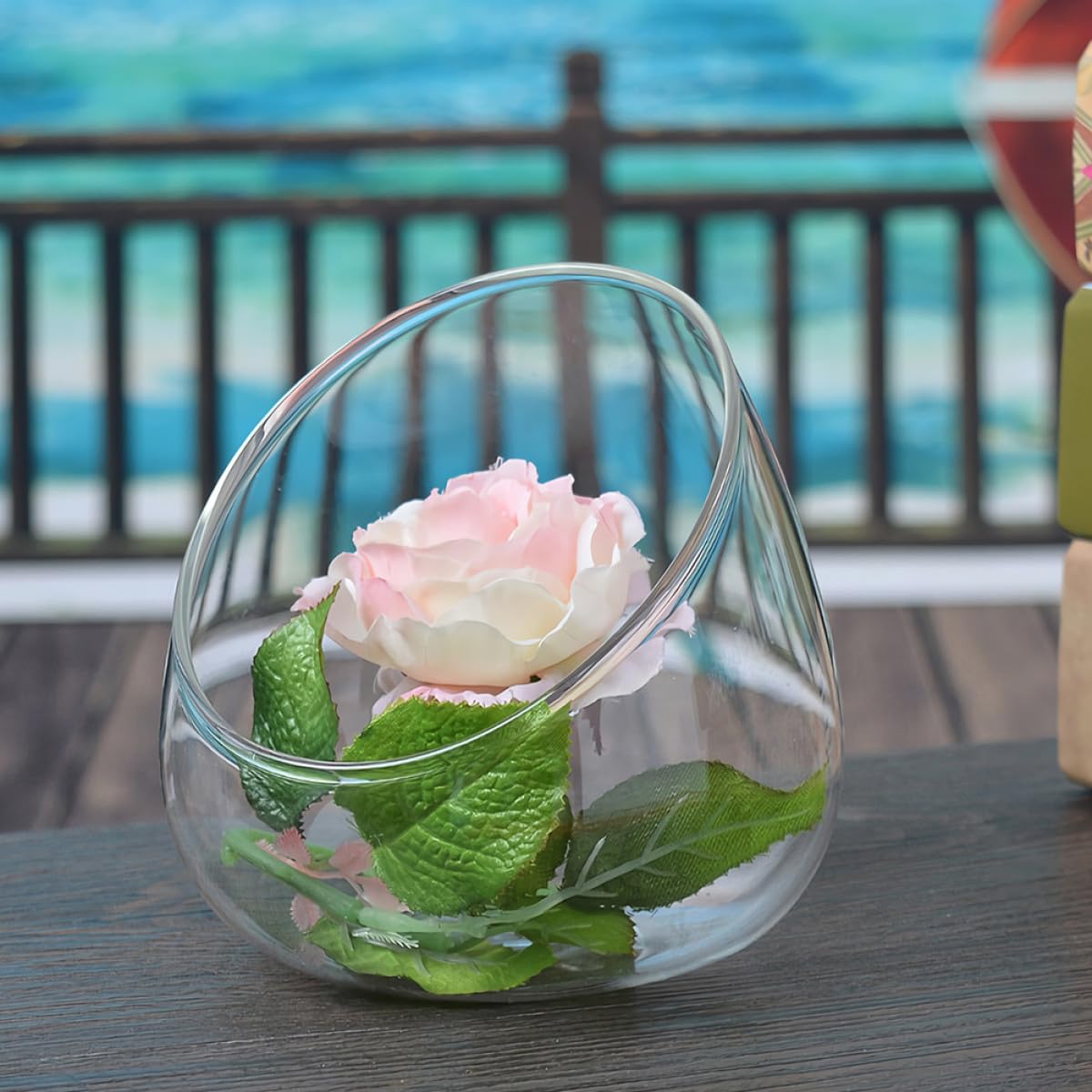 MAGICLULU 3pcs Slant Cut Glass Landscape Bottle Set, Eco Terrarium Vases for Desktop Decoration, Glass Containers for Succulent Plants and Miniature Gardens