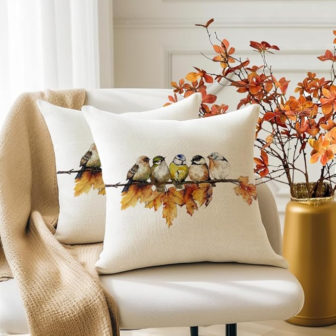 RABUSOFA Fall Outdoor Pillow Covers 18x18 Inch Waterproof Outdoor Thanksgiving