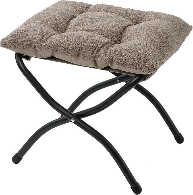 15" Folding Ottoman, Foldable Footrest Stool, Portable Small Foot Stool