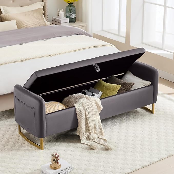 65" End of Bed Storage Bench, Modern Storage Benches