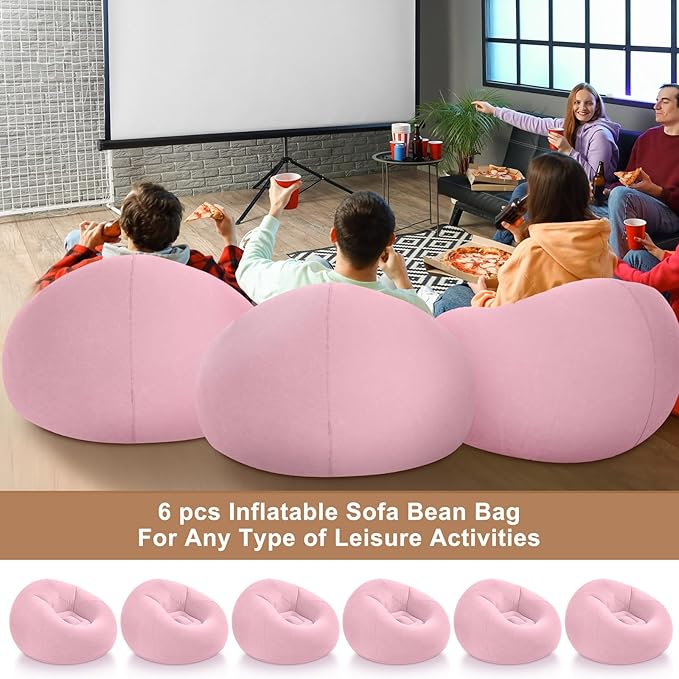 Realspring 6 9 12 Pcs Inflatable Bean Bag Chairs