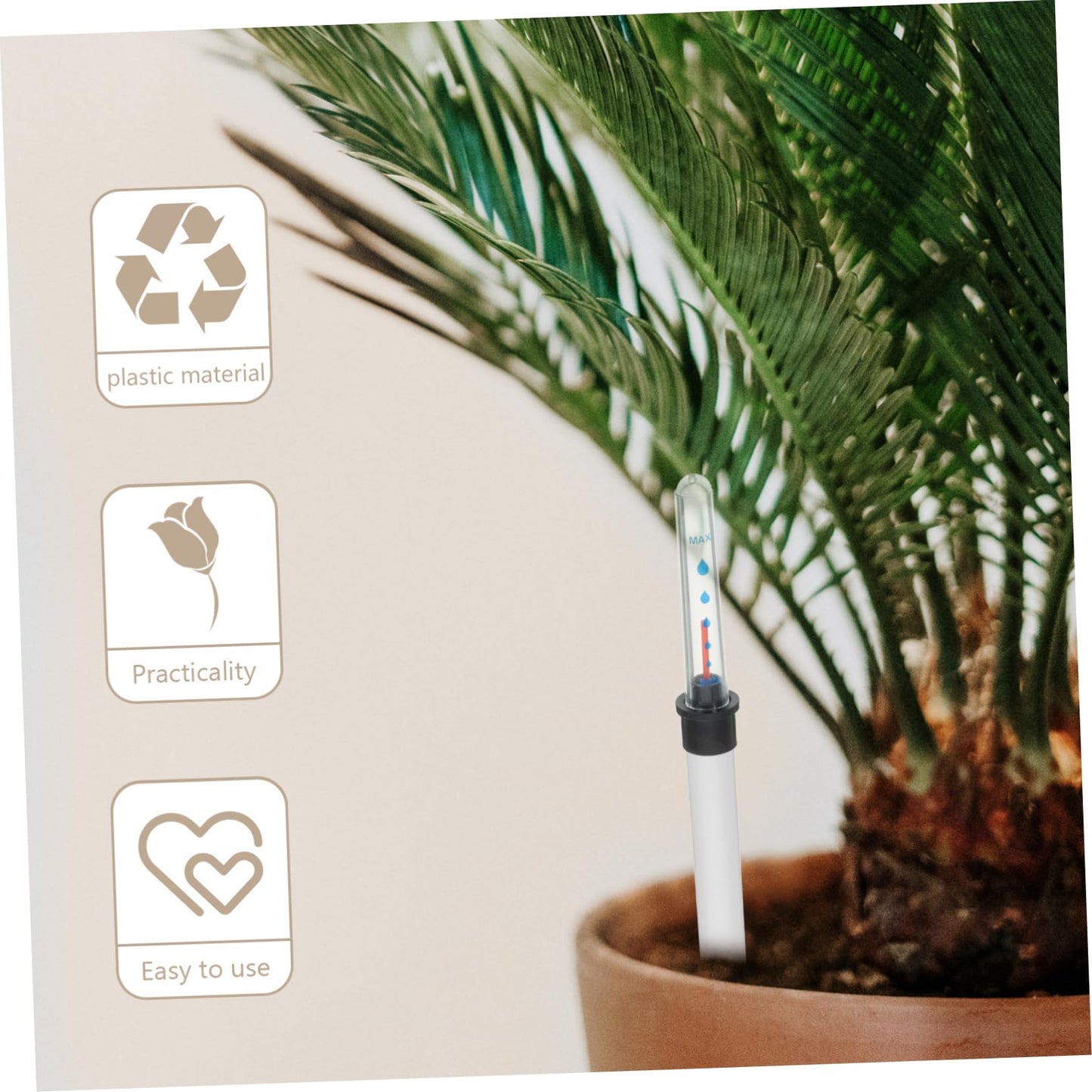 Angoily 2pcs Water Level Indicator Gardening Water Level Meter Plant Buoy Flower Pot Water Gauge Moisture Meter House Plant Pots Water Moisture Tester Suite White Scale Plastic, 36.00X2.00X2.00CM