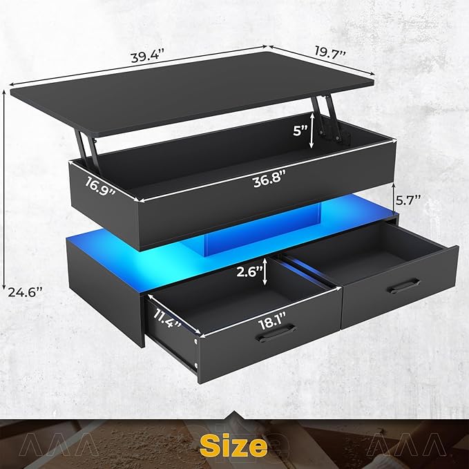 SEDETA 40" Lift Top Coffee Table, Coffee Tables