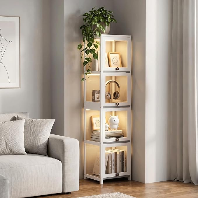 Magshion Display Cabinet, 4-Tier Corner Shelf