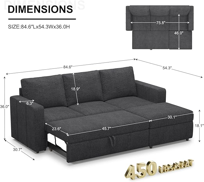 Belffin Modular Sectional Sleeper Sofa