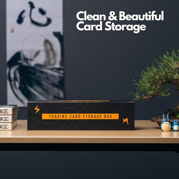 HOMEXPRO Trading Card Storage Box [3 PACK] - Magnetic Lid | Fits 800 Cards, 200 Toploaders, or 50 One Touch - Baseball Card Storage Box - Labels included