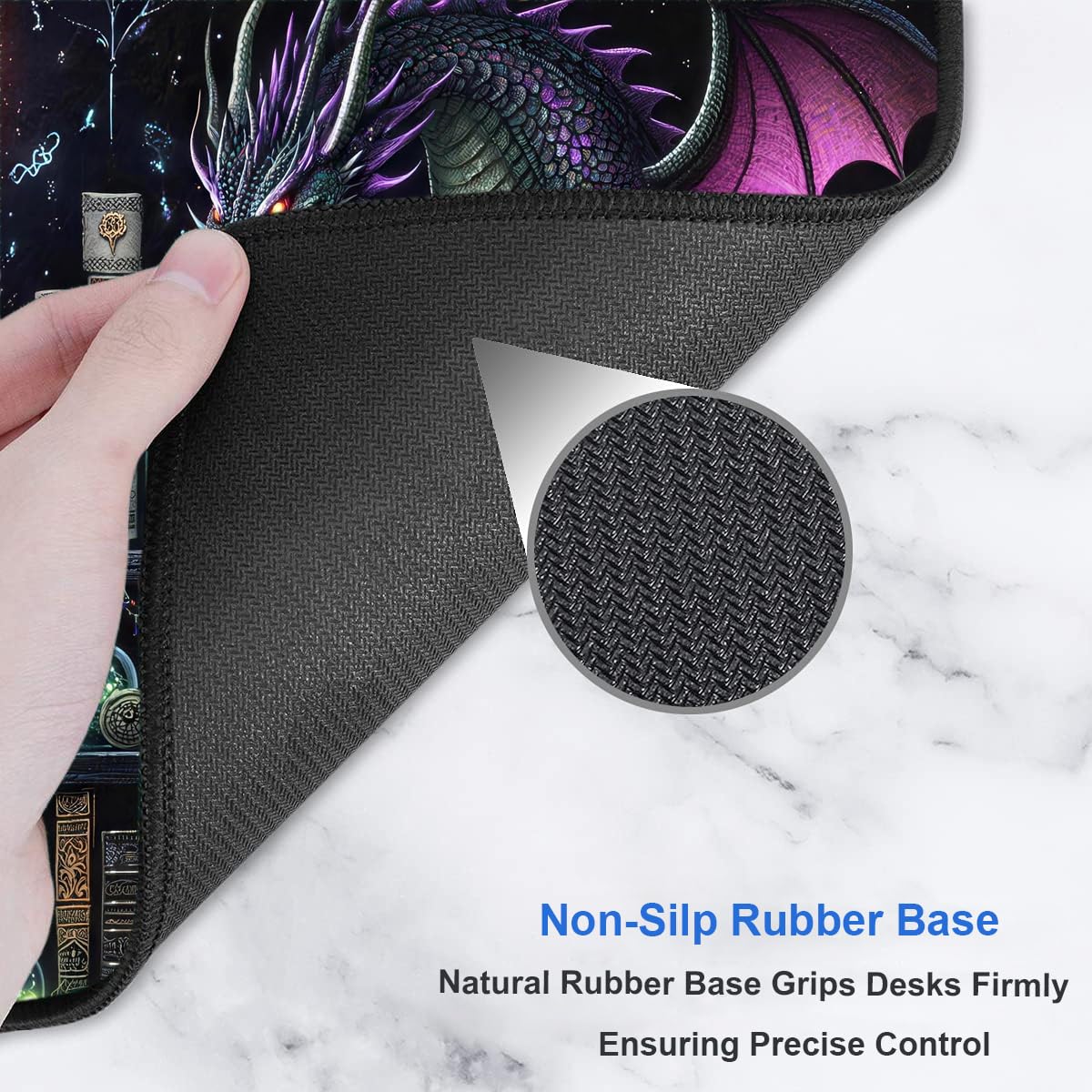 Extended Gaming Mouse Pad 31.5 x11.8 inch, Large Non-Slip Rubber Desk Mat for Gamers, Waterproof Smooth Surface for Precise Mouse Control, Washable Computer Keyboard Pad (Gothic Dark Library)