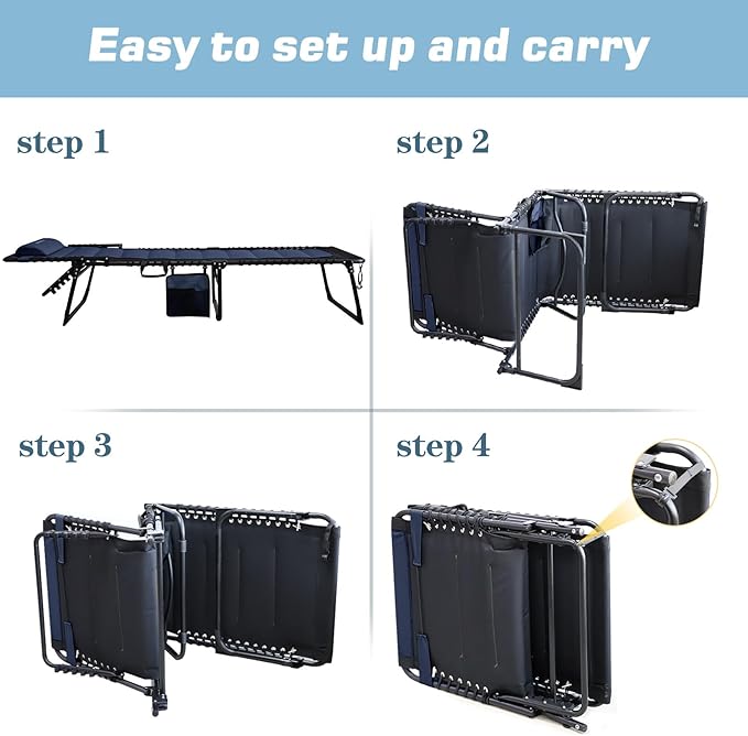 Oversized Padded Outdoor Folding Lounge Chair