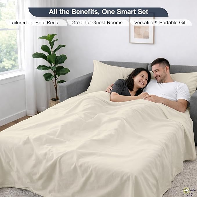 Cottington Lane Sleeper Sofa Sheets Full Size, 4 Piece Premium Quality 100%