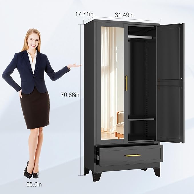 erosoei 71" H Metal Armoire Wardrobe Closet