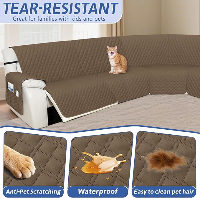 Arfntevss Recliner Sectional Couch Covers Waterproof L Shape Sofa Cover