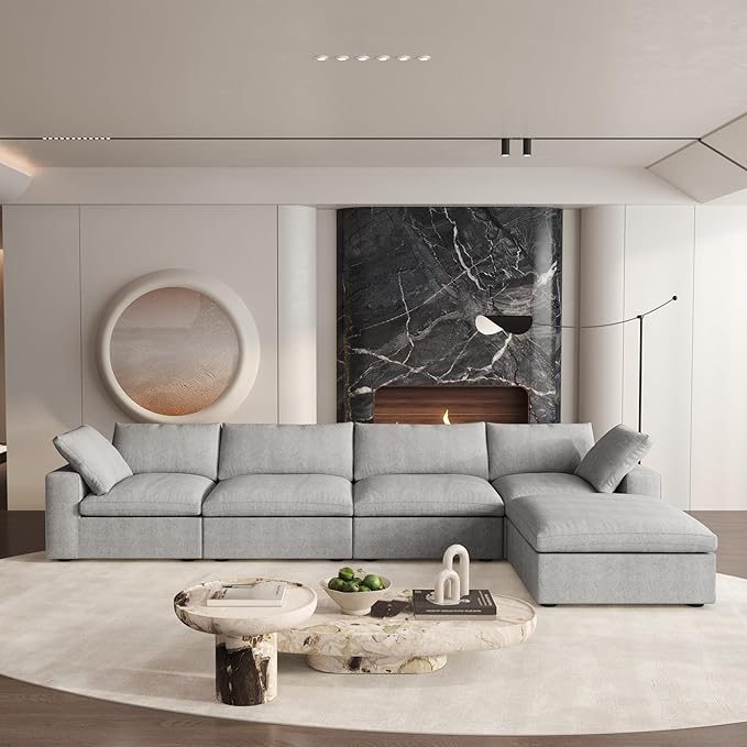 Cloud Couch Modular Sectional Sofa, 160.6" L Shaped Convertible Sectional Sofas