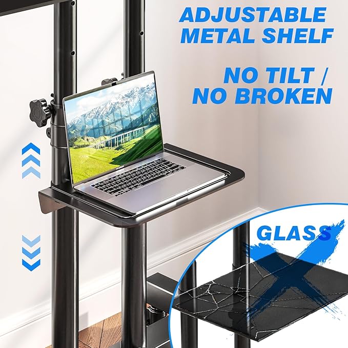 Rfiver Mobile TV Cart Rolling TV Stand