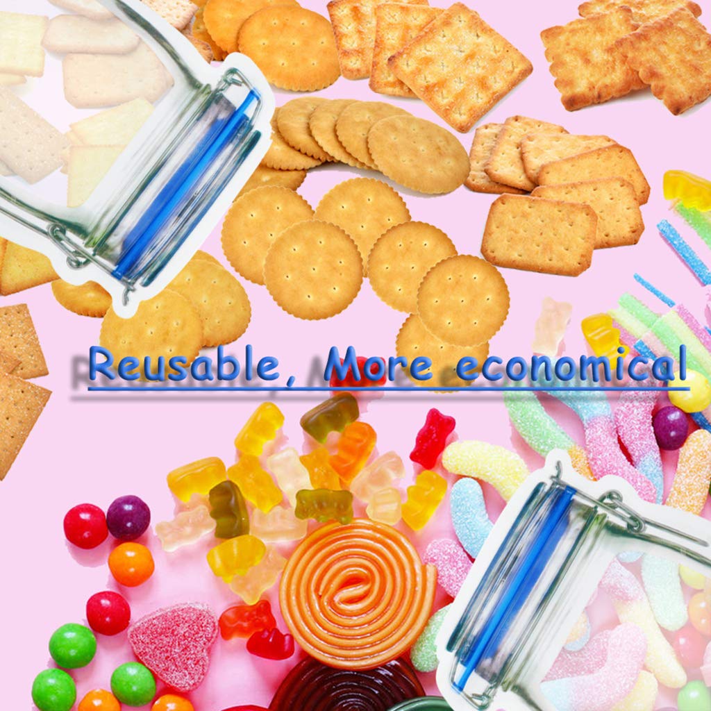 laffeya 20Pack 1000ml (9.7 * 6.6 * 4.7inch) Reusable Mason Jar Bags for Candy & Snacks - Leakproof Storage & Display