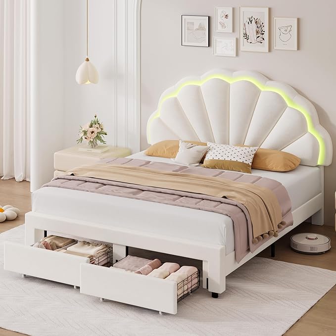 HIFIT Full Upholstered LED Bed Frame