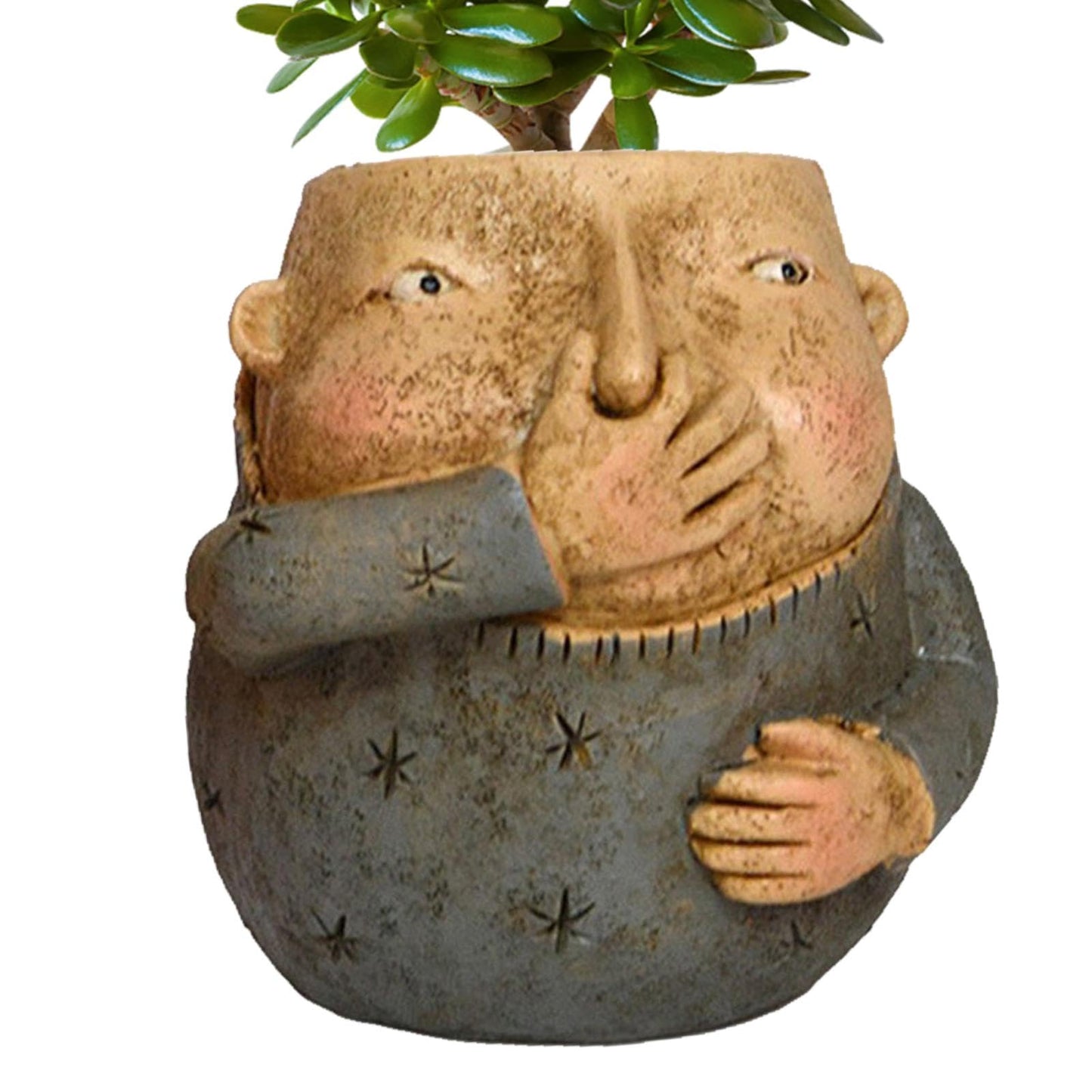 Big Heads Planter - Girl Face Planter, Cute Face Heads Planter Resin Cactus Holder Planter | Girl Planter Heads Pot, Indoor Unique Face Flower Planter Boys Girls