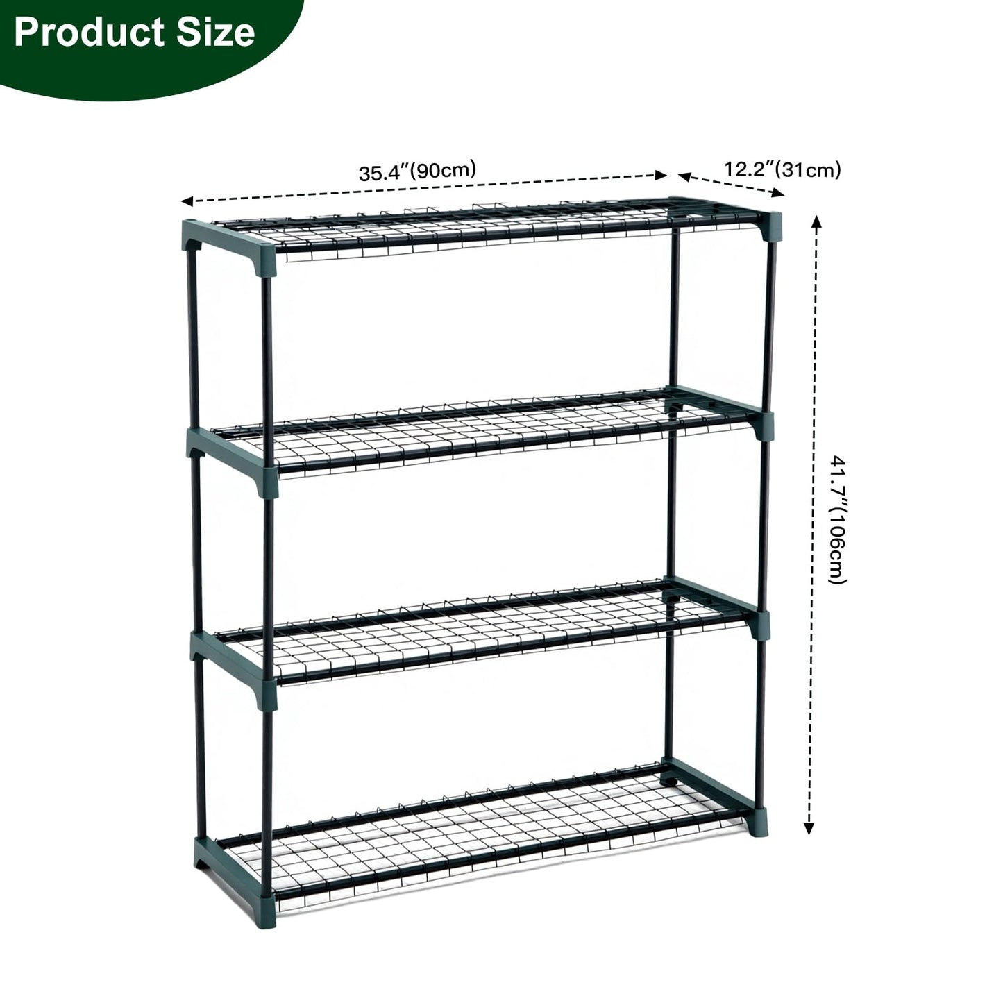 Panana 4 Tier Garden Greenhouse Steel Staging Shelving Plant Stand Garden Shelving Unit Garage Storage Racking, 2 Pack Plant Racks