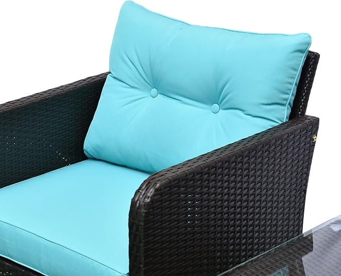 Outsunny 5 Pieces Rattan Wicker Lounge Chair Outdoor Patio Conversation Set