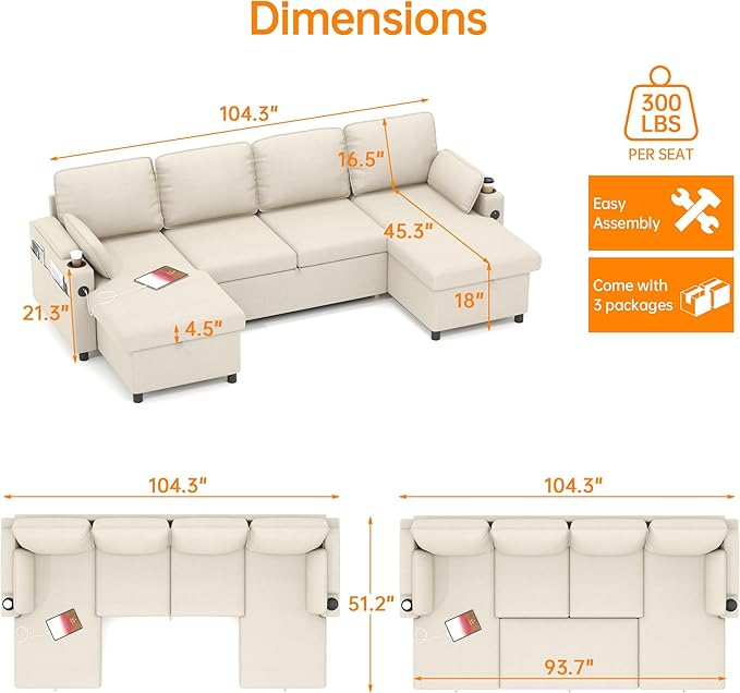 DURASPACE Sofa Bed Pull Out Couch Sleeper