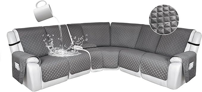 HDCAXKJ 100% Waterproof Reclining Sectional Couch Covers L Shape Recliner Sofa
