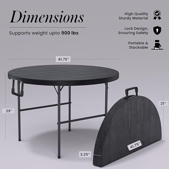 Our Modern Space 3.5 Feet Circular Round Foldable Table