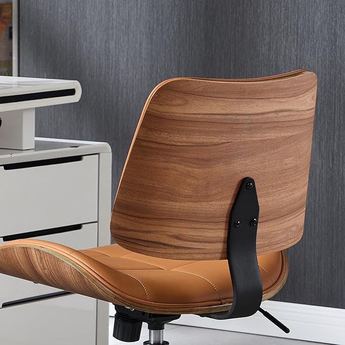 Home Office Desk Chair with Wheels, Adjustable Height Armless Office Chair