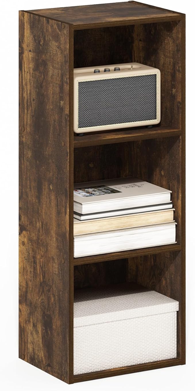 Furinno PASIR Book Shelf, 3-Tier Bookshelf, Open Storage Shelf Bookcase