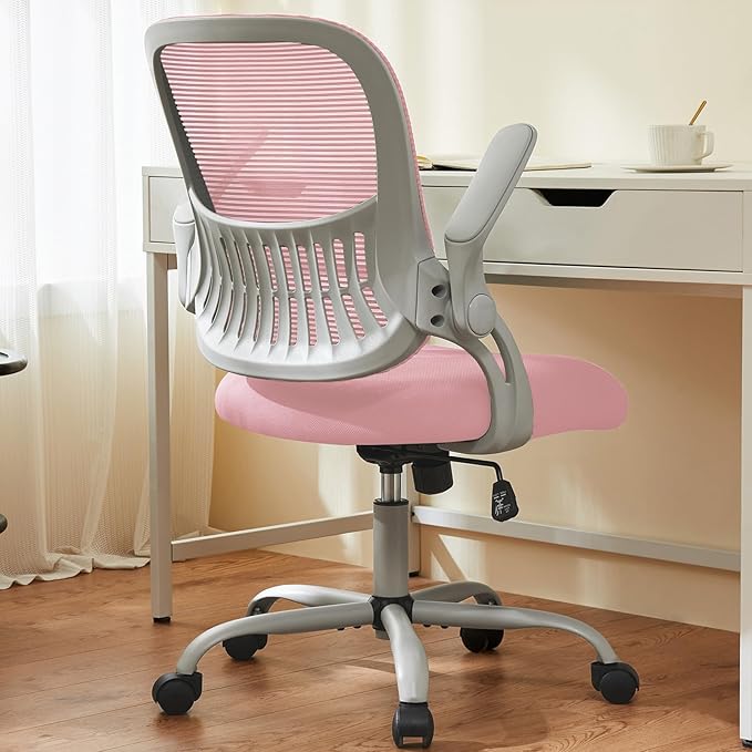Sweetcrispy Home Office Computer Desk Chair, Ergonomic Mid-Back Mesh Rolling