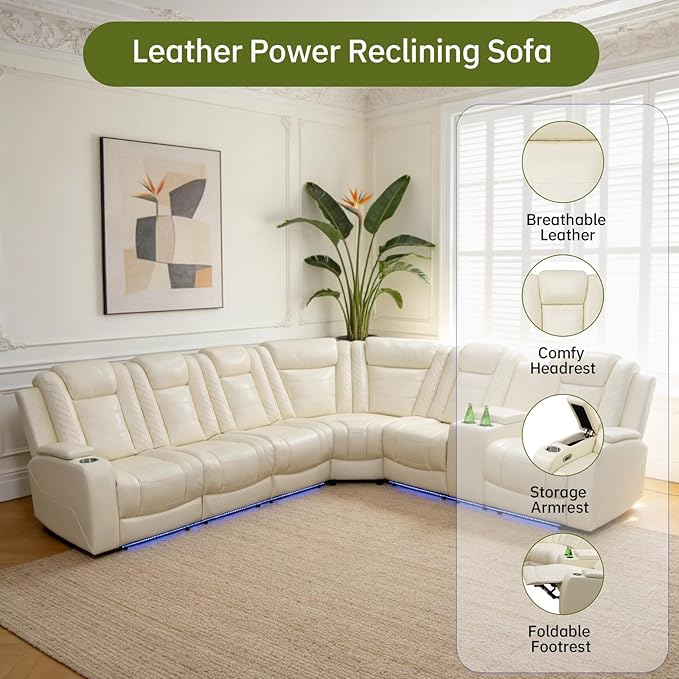Electric Power Recliner Sectional