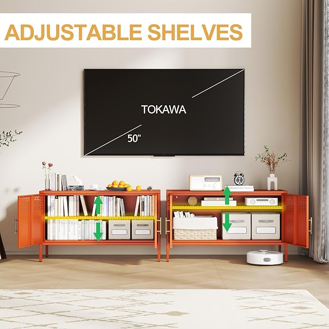 GDNVBRDS Metal Storage Cabinet, 2-Door Short Locker Cabinets