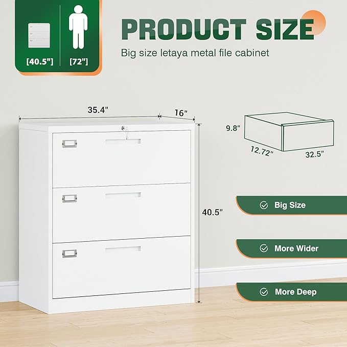 Letaya 3 Drawer File Cabinets